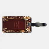 Bourgogne Golden Flowers Bagagelabel (Achterkant horizontaal)