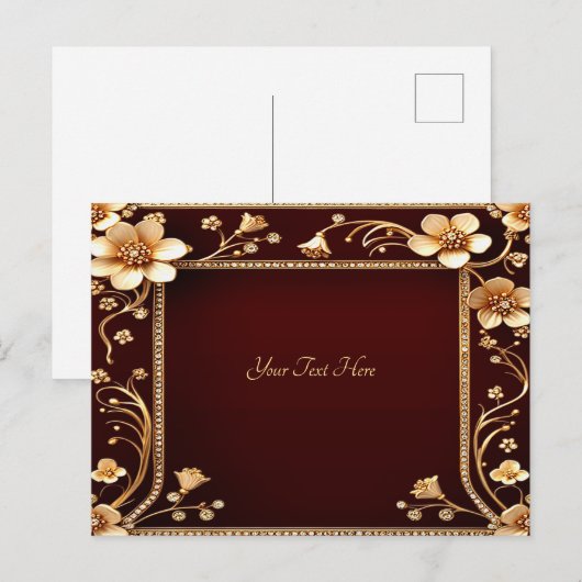 Bourgogne Golden Flowers Briefkaart (Voorkant / Achterkant)