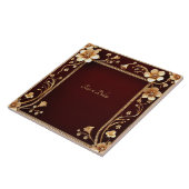 Bourgogne Golden Flowers Keramische Tegel Tegeltje (Zijkant)