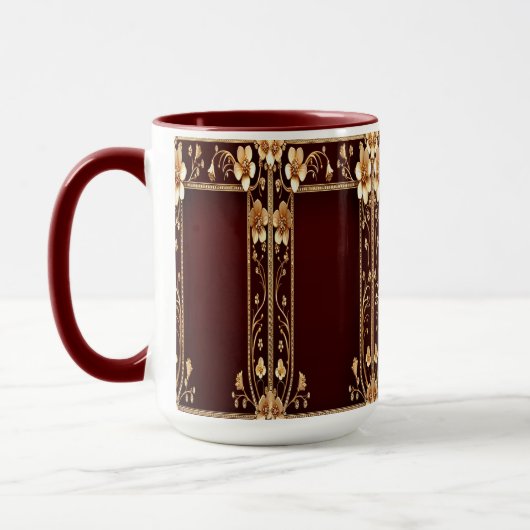 Bourgogne Golden Flowers Mok (Links)