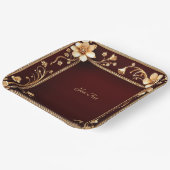 Bourgogne Golden Flowers Papier Bord (Gebogen)