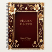 Bourgogne Golden Flowers Planner (Voorkant)