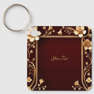 Bourgogne Golden Flowers Sleutelhanger