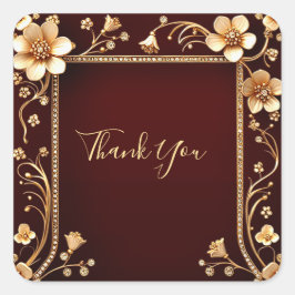 Bourgogne Golden Flowers Sticker