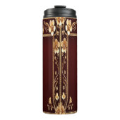 Bourgogne Golden Flowers Thermal Tumbler Thermosbeker (Voorkant)