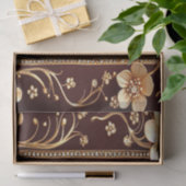 Bourgogne Golden Flowers Tissue Paper Tissuepapier (Geschenk)