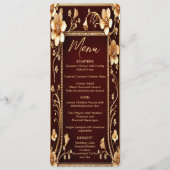 Bourgogne Golden Flowers Wedding Menu (Voorkant)