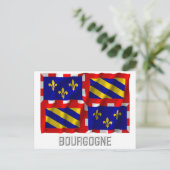 Bourgogne-golfvlag met naam briefkaart (Staand voorkant)