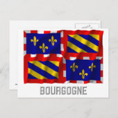 Bourgogne-golfvlag met naam briefkaart (Voorkant / Achterkant)
