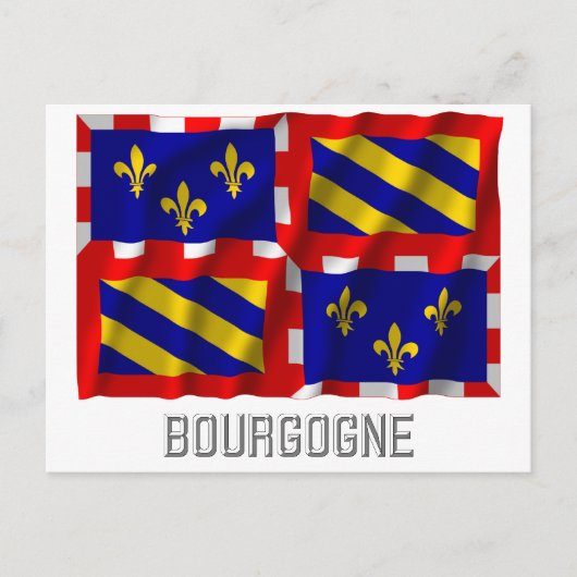 Bourgogne-golfvlag met naam briefkaart (Voorkant)