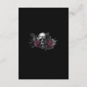 Bourgogne Gotische Bloemen Schedel Bruiloft Detail Informatiekaartje (Achterkant)