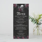 Bourgogne Gotische Bloemen Schedel Halloween Bruil Menu (Staand voorkant)