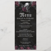 Bourgogne Gotische Bloemen Schedel Halloween Bruil Menu (Voorkant)