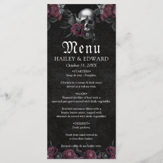 Bourgogne Gotische Bloemen Schedel Halloween Bruil Menu