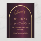 Bourgogne goud 90ste verjaardag budget save the da flyer (Voorkant)