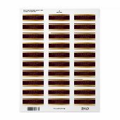 Bourgogne & Goud Aangepaste retour Adreslabels Etiket (Full Sheet)