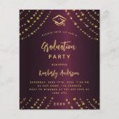 Bourgogne goud afstuderen partij budget uitnodigin (Voorkant)