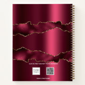 Bourgogne goud agaat marmer naam script notitieboek (Achterkant)