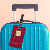 Bourgogne goud bedrijf logo naam bagagelabel