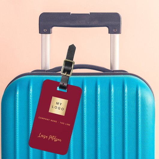 Bourgogne goud bedrijf logo naam bagagelabel