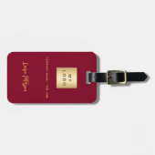 Bourgogne goud bedrijf logo naam bagagelabel (Voorkant horizontaal)