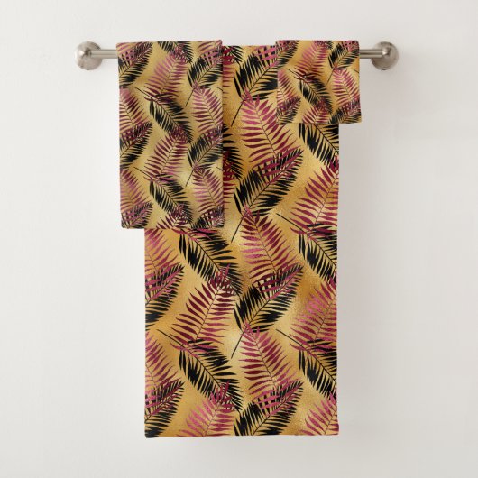 Bourgogne goud betegeld blad patroon Badhanddoek S Bad Handdoek (Insitu)