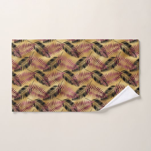 Bourgogne goud betegeld blad patroon Badhanddoek S Bad Handdoek (Handdoek)