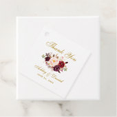 Bourgogne Goud Bloemen Bruiloft Dank u Bedankjes Labels (In situ)