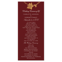 Bourgogne Goud Bloemen Evenement Trouwprogramma Ma