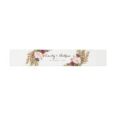 Bourgogne Goud Bloemen Glitter Bruiloft Belly Band Uitnodigingen Wikkel (Vlak)