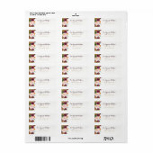 Bourgogne Goud Bloemen Glitter Retouradres Label (Full Sheet)