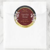 Bourgogne Goud Bloemen Product Etiketten Zilveren (Tas)