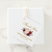 Bourgogne Goud Bloemen Vrijgezellenfeest Dank u Bedankjes Labels (In situ)