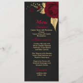 Bourgogne Goud Bloemen Zwart Menu (Voorkant)