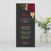 Bourgogne Goud Bloemen Zwart Menu (Staand voorkant)