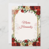 Bourgogne Goud Boho Spaans Meisje Tres Años Flora Kaart (Achterkant)