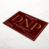 Bourgogne Goud DNP Afstuderen Folie Uitnodiging (Gedraaid)