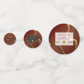 🤵 Bourgogne Goud Elegante Inky Abstracte bruiloft Confetti (Voorkanten)