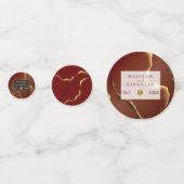 🤵 Bourgogne Goud Elegante Inky Abstracte bruiloft Confetti (Achterkanten)