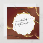🤵 Bourgogne Goud Elegante Inky Abstracte bruiloft Kaart (Achterkant)