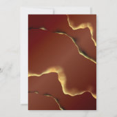 🤵 Bourgogne Goud Elegante Inky Abstracte bruiloft Kaart (Achterkant)