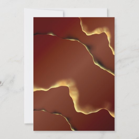 🤵 Bourgogne Goud Elegante Inky Abstracte bruiloft Kaart (Achterkant)