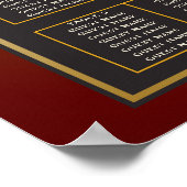 🤵 Bourgogne Goud Elegante Inky Abstracte bruiloft Poster (Hoek)