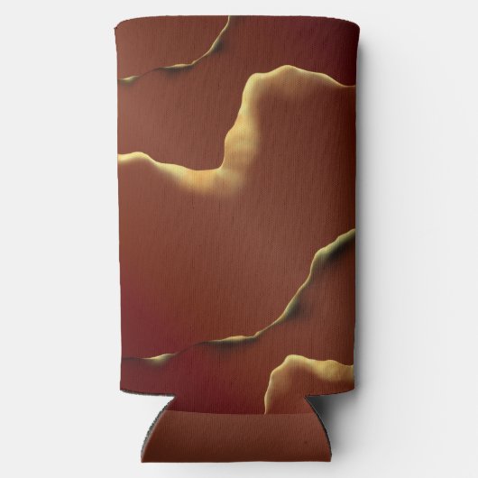 🤵 Bourgogne Goud Elegante Inky Abstracte bruiloft Seltzer Blikjeskoeler (Achterkant)