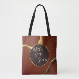 🤵 Bourgogne Goud Elegante Inky Abstracte bruiloft Tote Bag