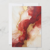 Bourgogne, Goud, en Ivoor Ink Bruiloft Kaart (Achterkant)