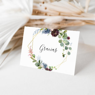 Bourgogne Goud Geometrisch Gevouwen Bruiloft Graci Bedankkaart