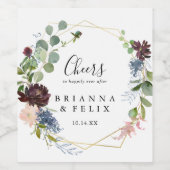 Bourgogne Goud Geometrisch Proost Bruiloft Wijn La Wijn Etiket (Enkel label)