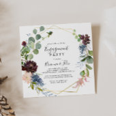 Bourgogne Goud Geometrisch Verlovingsfeest Kaart