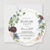 Bourgogne Goud Geometrische Bachelorette Party Kaart (Voorkant)